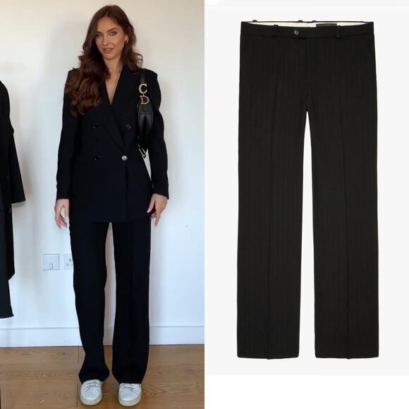 ZARA LOW RISE PANTS WOOL BLEND LIMITED EDITION BLACK - Picture 1 of 9